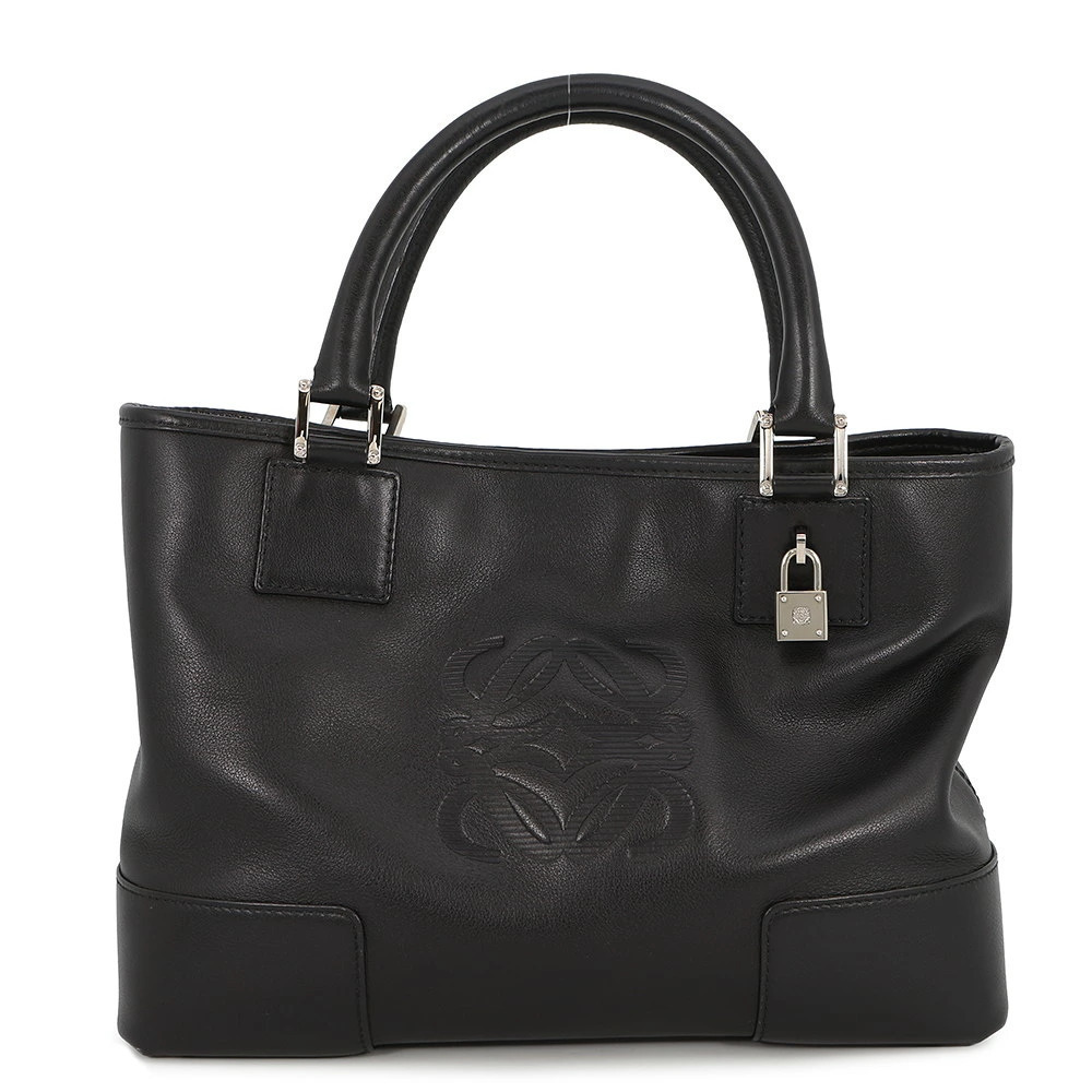 Loewe Tote Bag Fusta Anagram Leather Black